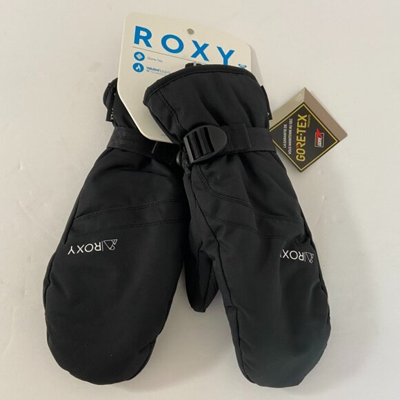 NWT Roxy True Black Gore Tex Fizz Mittens - Picture 2 of 6